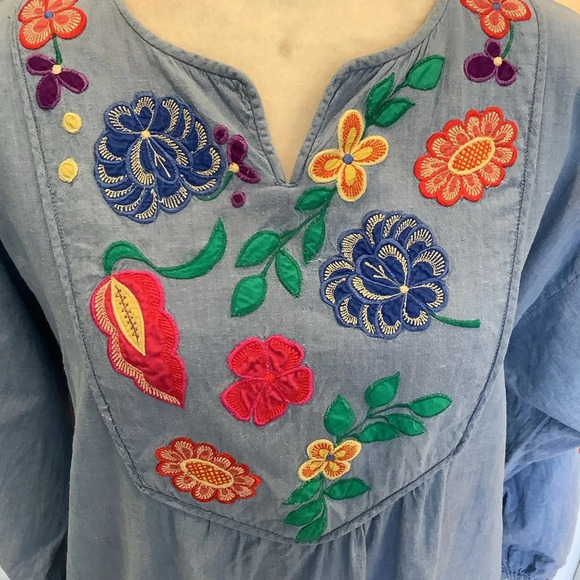 Vintage Kathleen Usherwood for Periphery Denim Maxi Dress Size Small - Picture 2 of 9